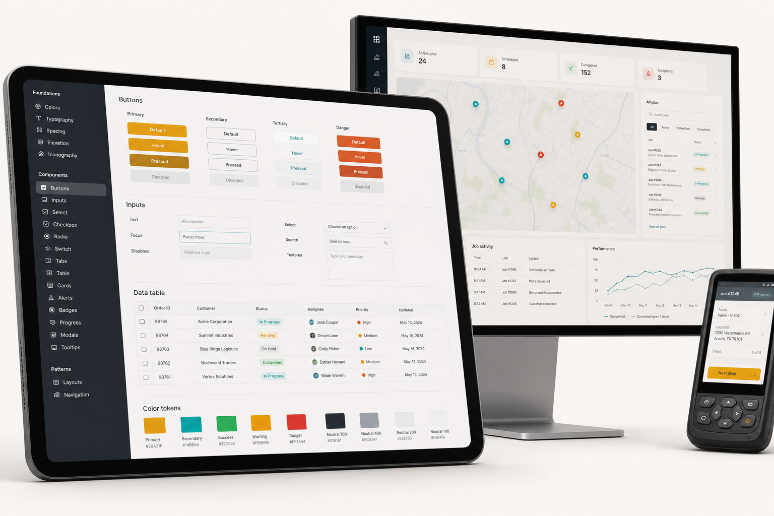 Motora carousel layout test with a multi-device product system